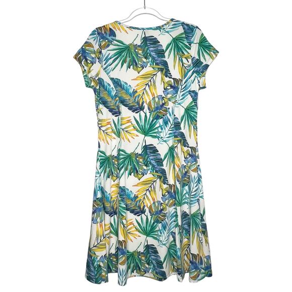 FASHQUE STUDIO Tropical Leaf Print Short Sleeve T-Shirt Dress Quick Dry Size M - Picture 6 of 9